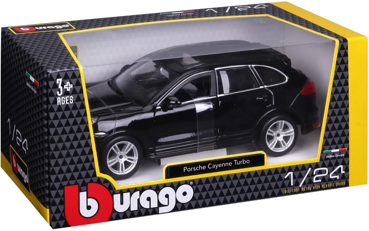 Масштабная модель автомобиля BBURAGO Порше Кайен Турбо 1:24 Black (18-21056) - Фото 16