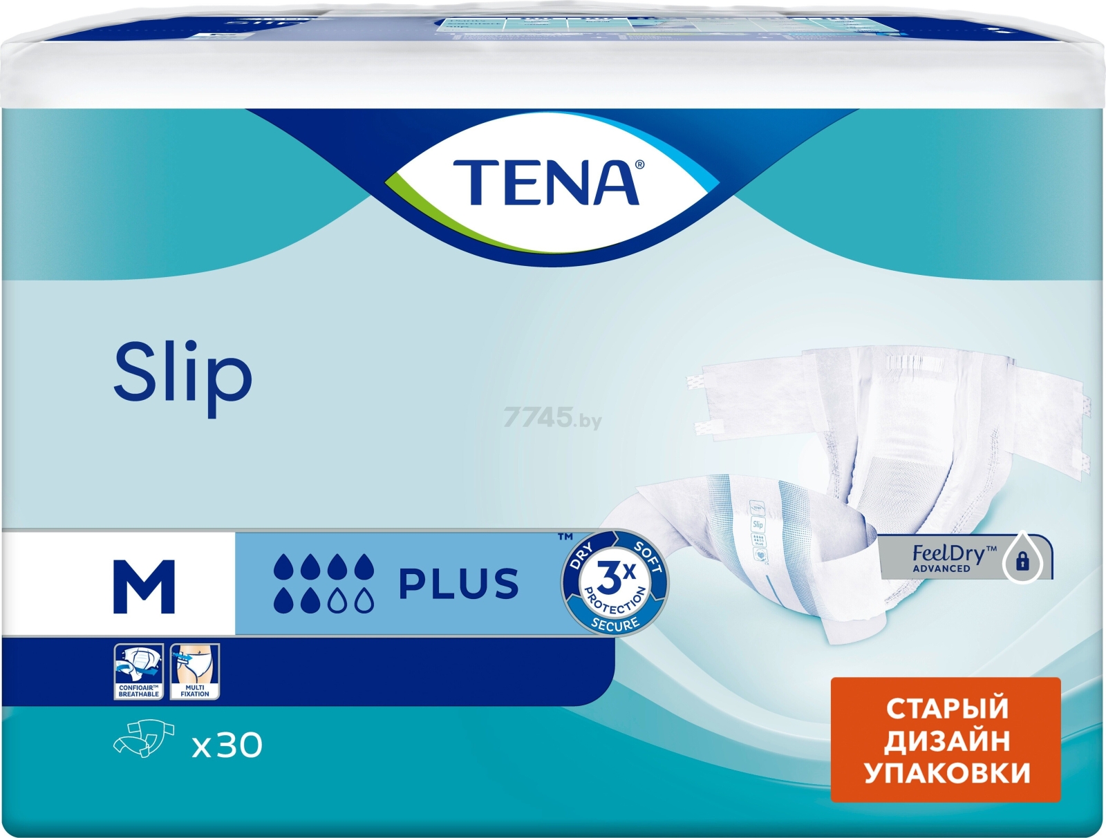 Подгузники для взрослых TENA Slip Plus 2 Medium 70-120 см 30 штук (7322540764161) - Фото 2