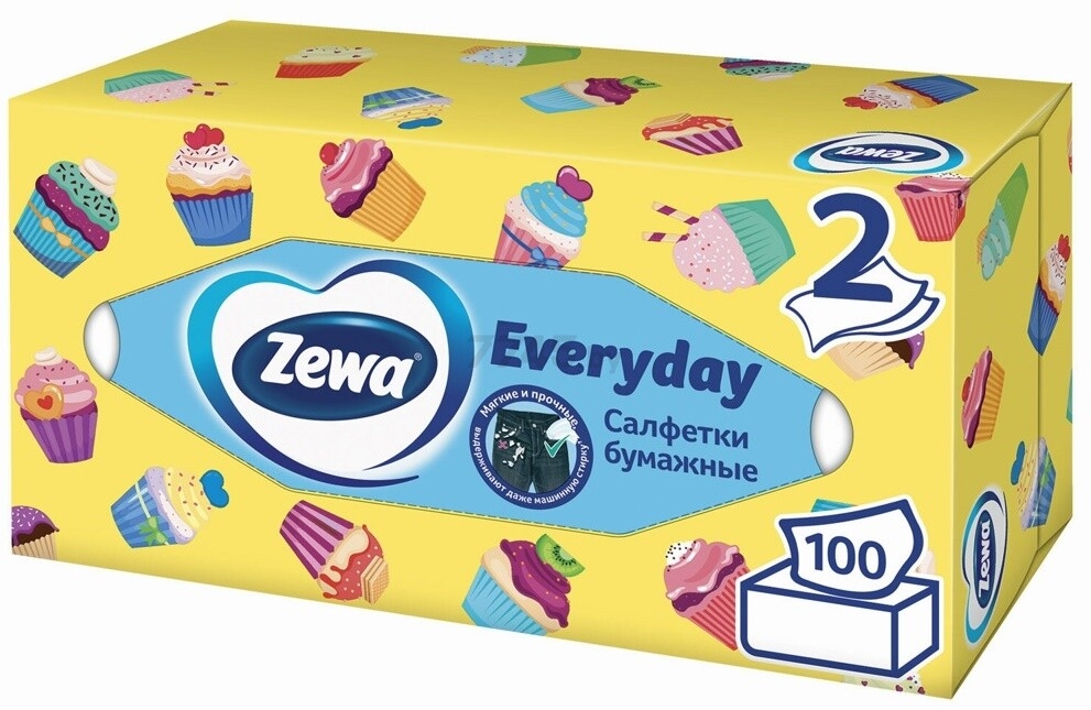 Салфетки бумажные ZEWA Everyday 100 штук (7322540043464) - Фото 2