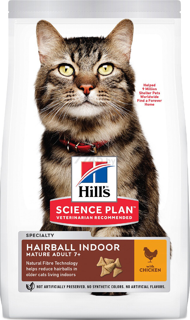 Сухой корм для пожилых кошек HILL'S Science Plan Mature Adult 7+ Hairball Indoor курица 1,5 кг (52742761008)