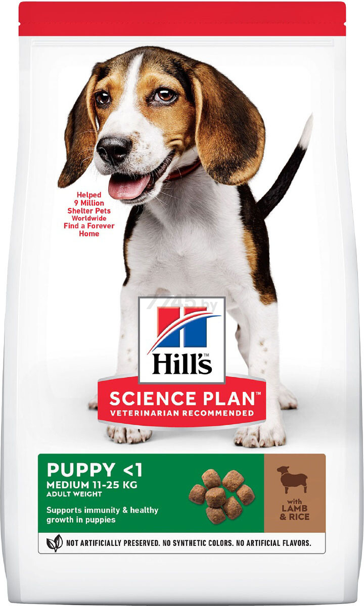 Сухой корм для щенков HILL'S Science Plan Puppy Medium ягненок и рис 0,8 кг (52742024998)