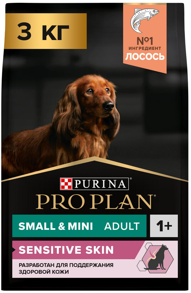 Сухой корм для собак PURINA PRO PLAN Small&Mini Adult Sensitive Skin лосось с рисом 3 кг (7613035114890) - Фото 3