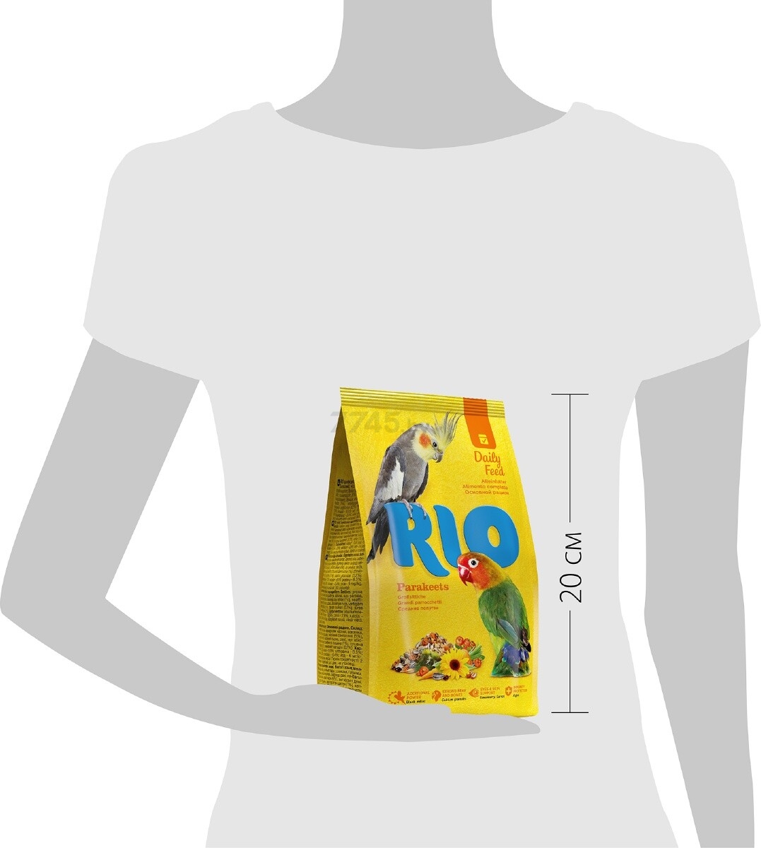 Корм для средних попугаев RIO Основной рацион 0,5 кг (4602533781102) - Фото 3