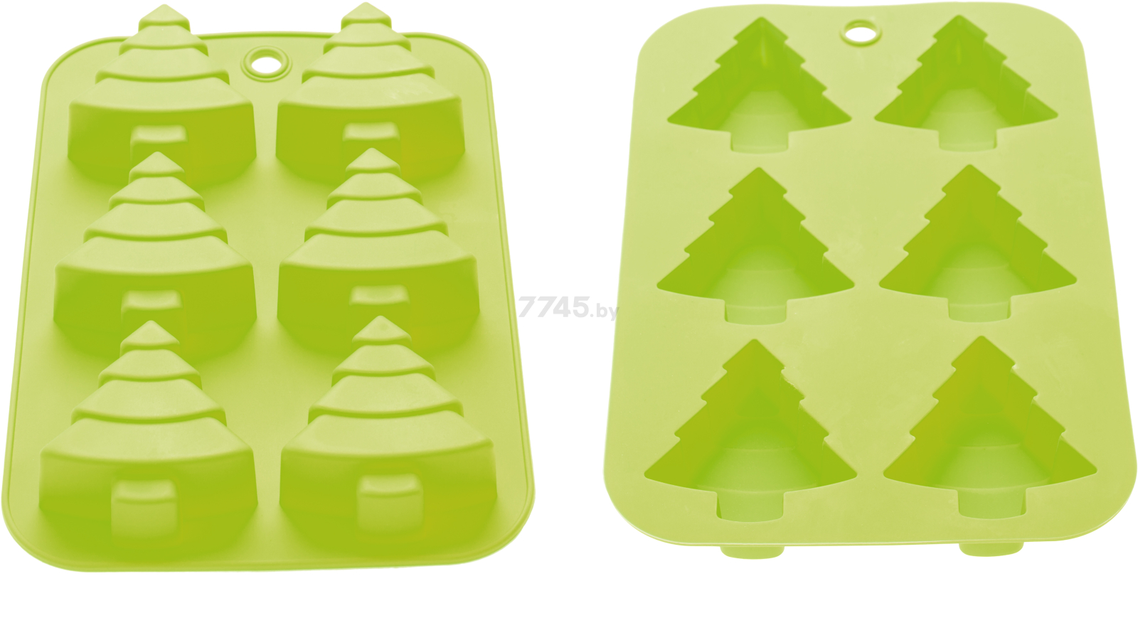 Форма для выпечки силиконовая елки 25,5х17,5х3 см PERFECTO LINEA зеленая (20-002213)