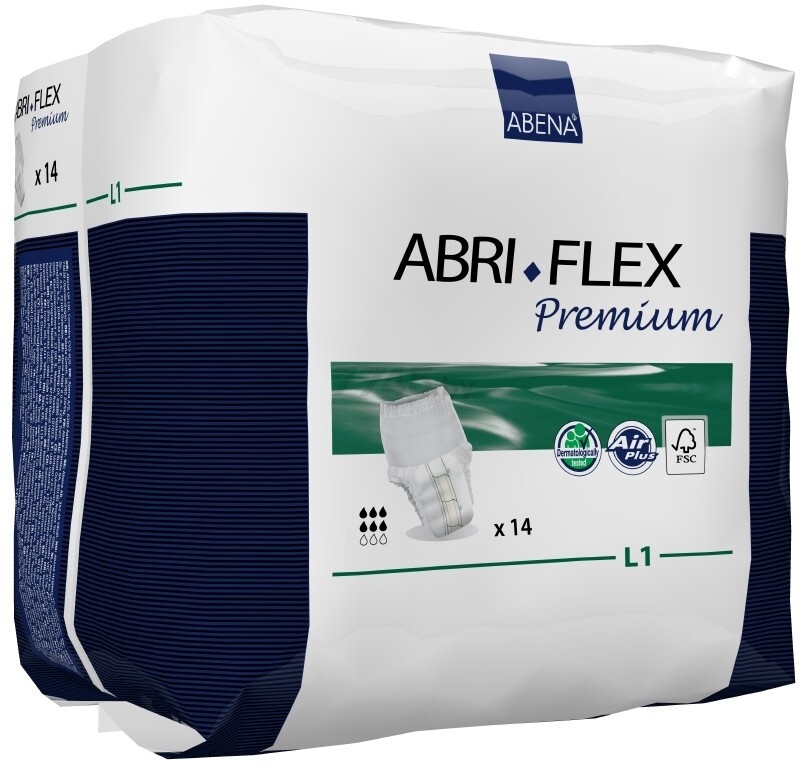 Трусики впитывающие для взрослых ABENA Abri-Flex L1 Premium 100-140 см 14 штук (5703538245107) - Фото 4