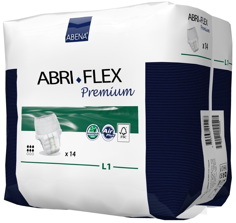 Трусики впитывающие для взрослых ABENA Abri-Flex L1 Premium 100-140 см 14 штук (5703538245107) - Фото 2