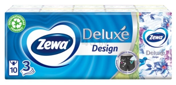 Платки носовые ZEWA Deluxe Design 10 штук (0201121301) - Фото 2