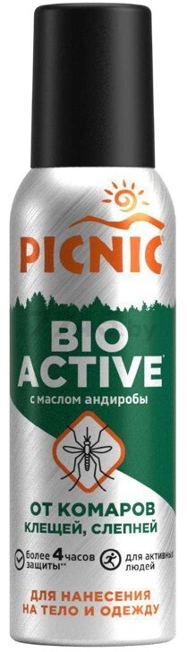 Средство репеллентное от насекомых PICNIC Bio Аctiv 125 мл (9161133059)