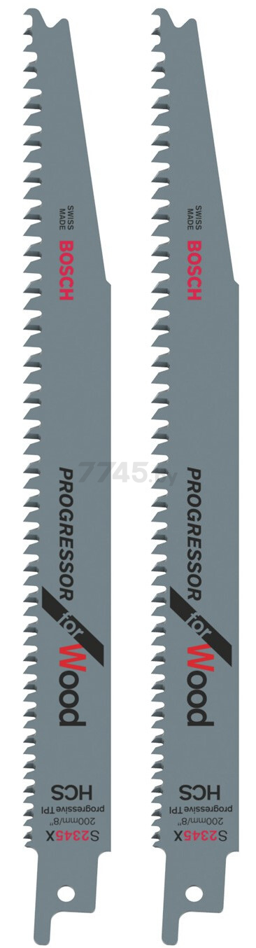 Полотно для сабельной пилы BOSCH Progressor for Wood S2345Х 200 мм 2 штуки (2608654403)