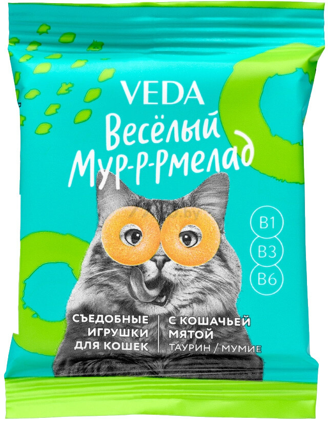 Лакомство для кошек VEDA Веселый Мур-р-рмелад с кошачьей мятой 6 г (300515)