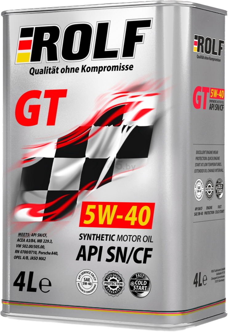 Моторное масло 5W40 синтетическое ROLF GT 4 л (322229)