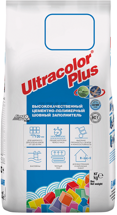 Фуга цементная MAPEI Ultracolor Plus 114 антрацит 2 кг (6011302A)
