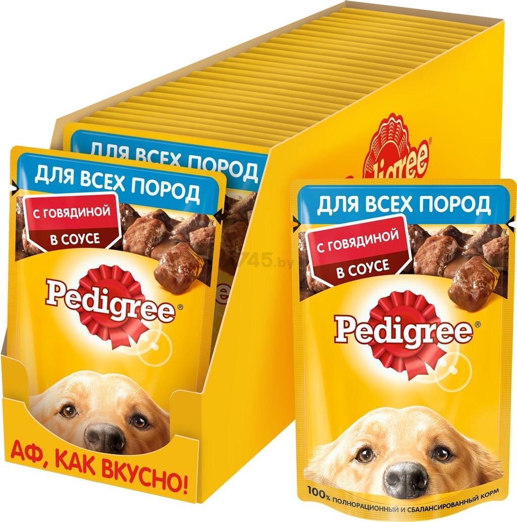 Влажный корм для собак PEDIGREE говядина в соусе пауч 85 г (4660085510205) - Фото 5
