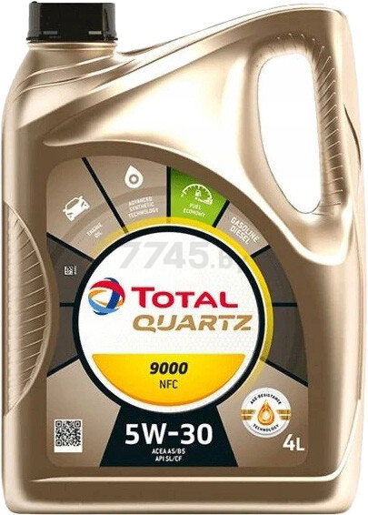 Моторное масло 5W30 синтетическое TOTAL Quartz 9000 NFC 4 л (213836)