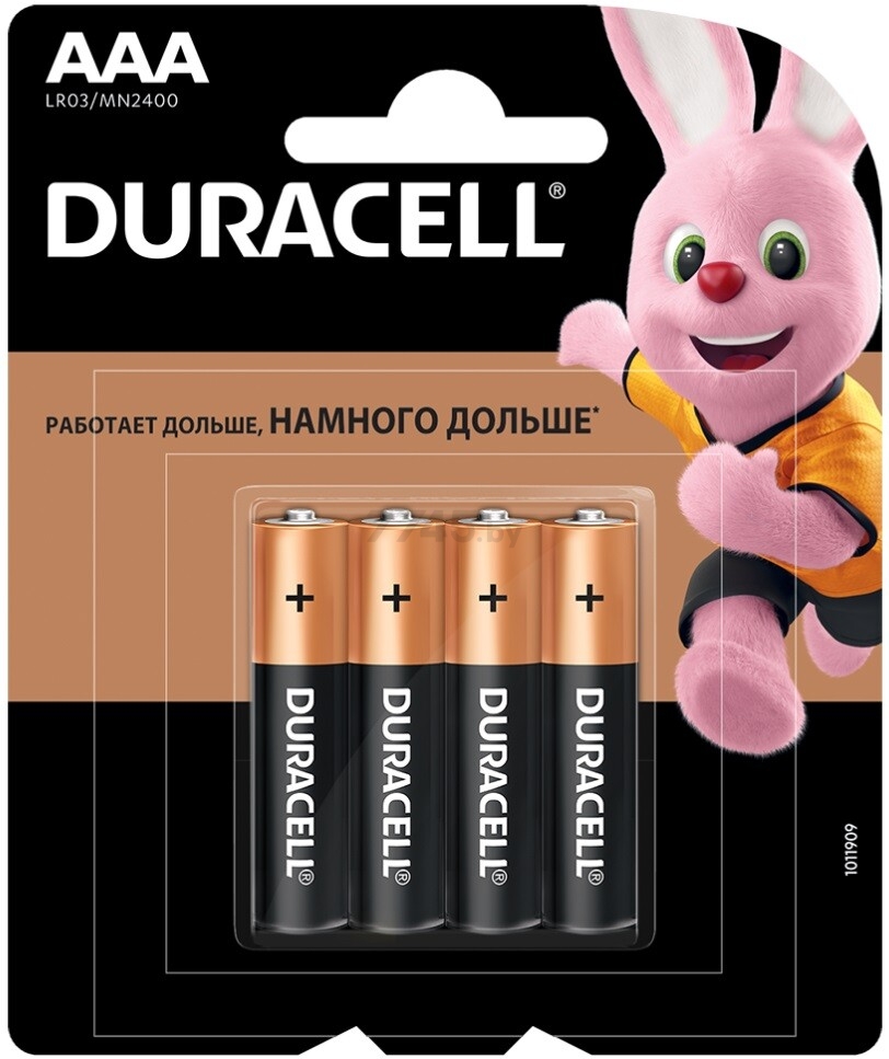 Батарейка ААА DURACELL Basic 1,5 V алкалиновая 4 штуки