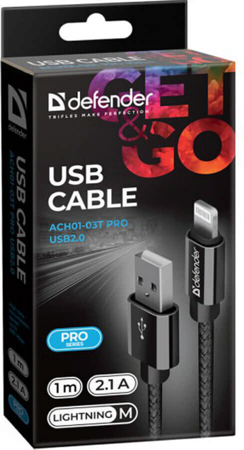 Кабель DEFENDER ACH01-03T PRO USB-A - Lightning белый (87809) - Фото 3