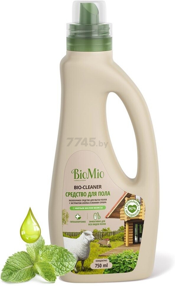 Средство для мытья полов BIOMIO Bio-Floor Cleaner Мелисса 0,75 л (14008008) - Фото 3