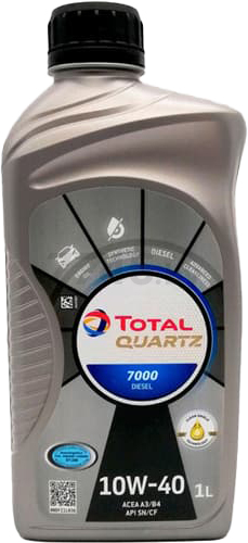 Моторное масло 10W40 полусинтетическое TOTAL Quartz Diesel 7000 1 л (214111)