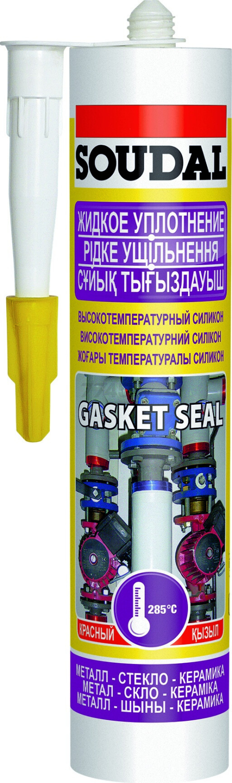 Герметик силиконовый SOUDAL Gasket seal высокотемпературный красный 280 мл (104240)