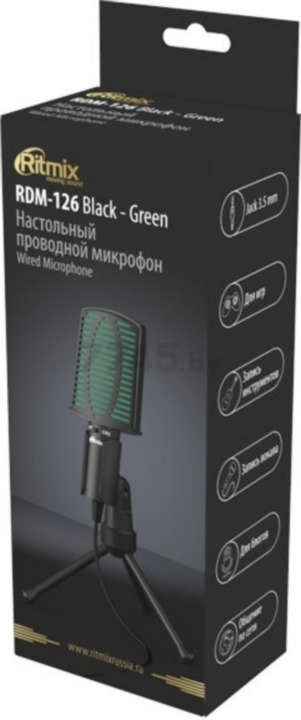 Микрофон RITMIX RDM-126 (RDM-126-BLACK-GREEN) - Фото 3