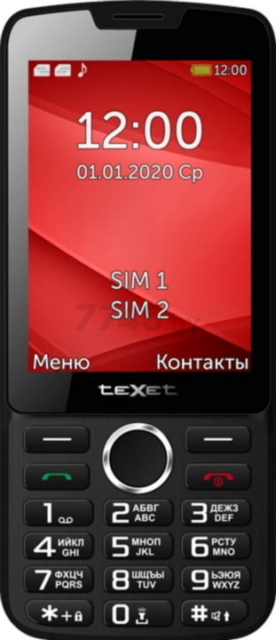 Мобильный телефон TEXET TM-308 Black-red