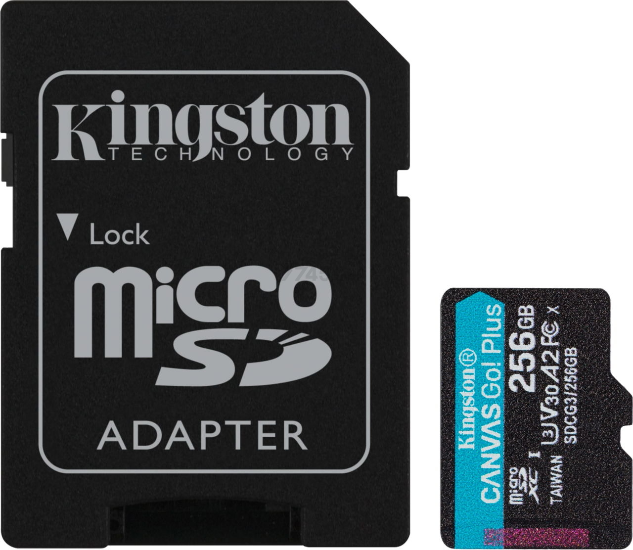 Карта памяти KINGSTON Canvas Go! Plus microSDXC 256Gb с адаптером SD (SDCG3/256GB)