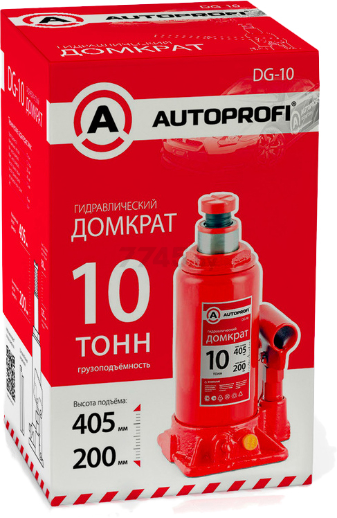 Домкрат гидравлический бутылочный 10 т AUTOPROFI (DG-10) - Фото 2