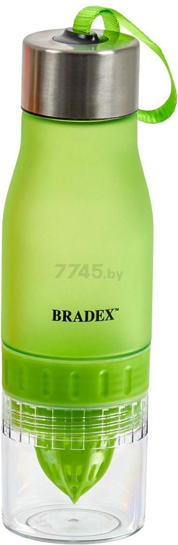 Бутылка для воды 0,6 л BRADEX с соковыжималкой салатовый (SF 0520)