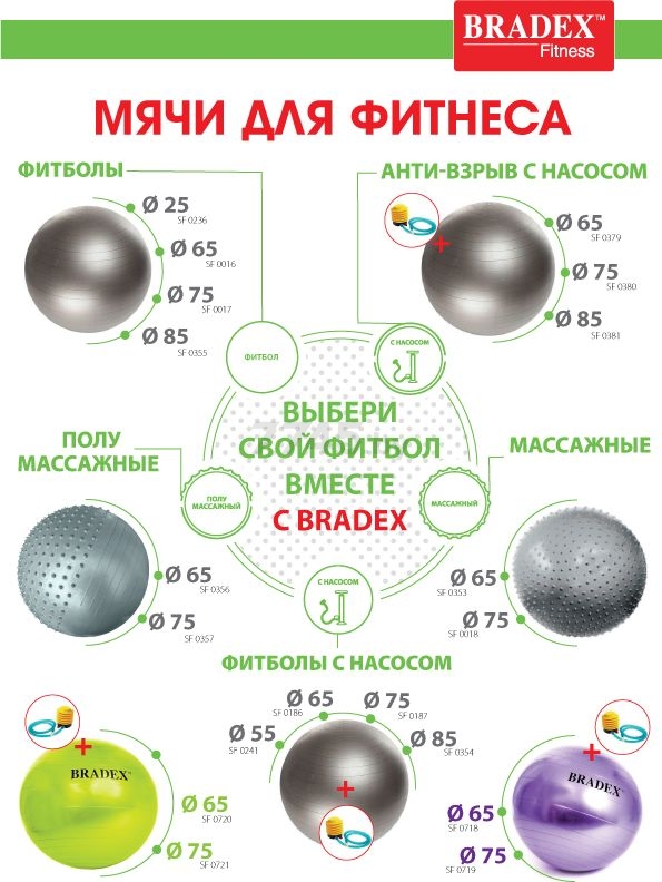 Мяч для пилатеса BRADEX 25 см серый (SF 0236) - Фото 5