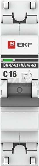 Автоматический выключатель EKF PROxima ВА 47-63 1P 16А C 4,5кA (mcb4763-1-16C-pro) - Фото 2