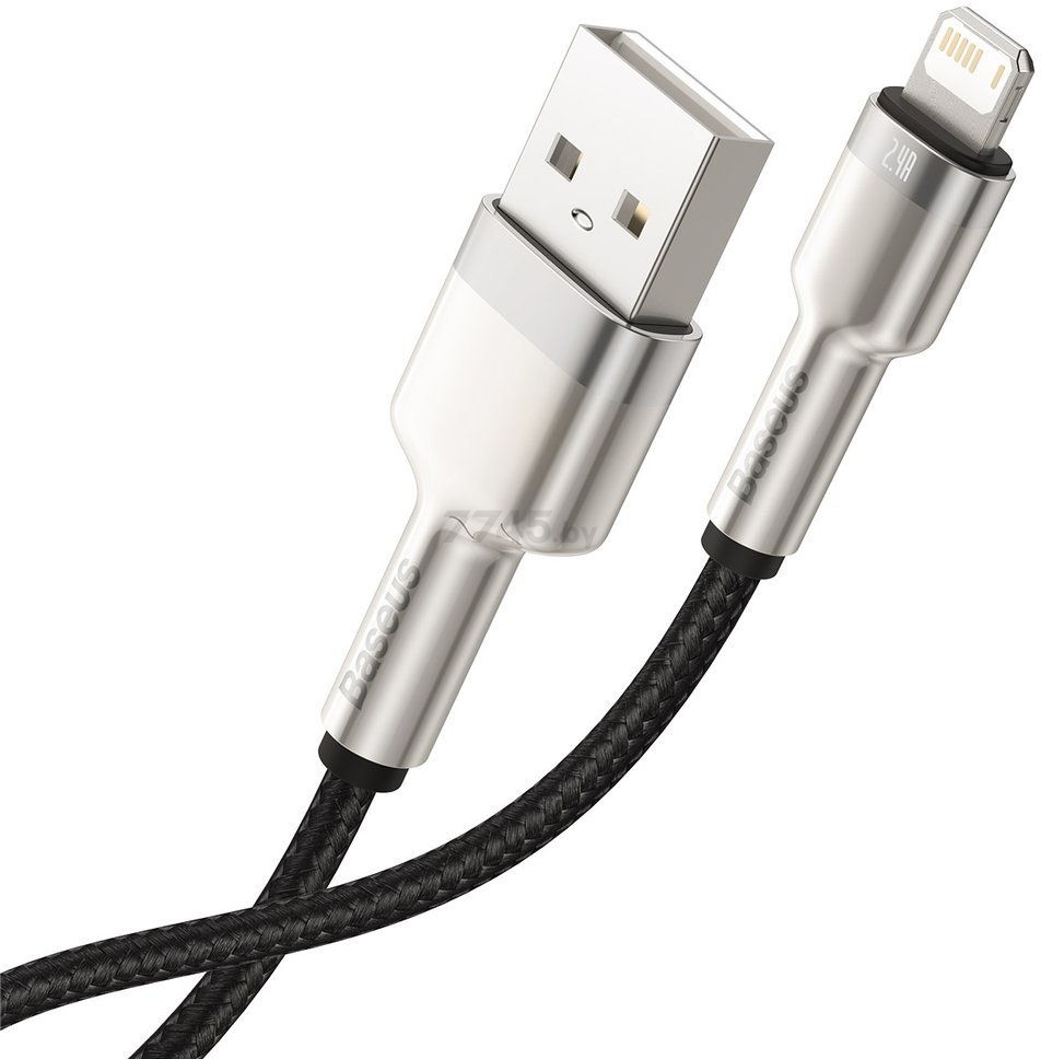 Кабель BASEUS Cafule Series Metal Data Cable USB to IP Black (CALJK-B01) - Фото 3