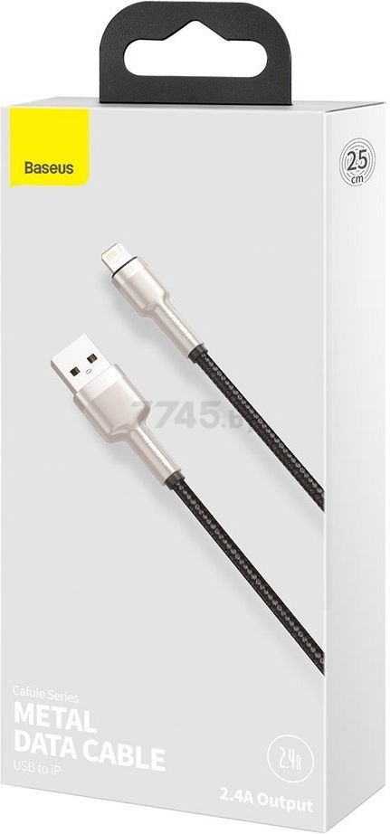 Кабель BASEUS Cafule Series Metal Data Cable USB to IP Black (CALJK-B01) - Фото 4