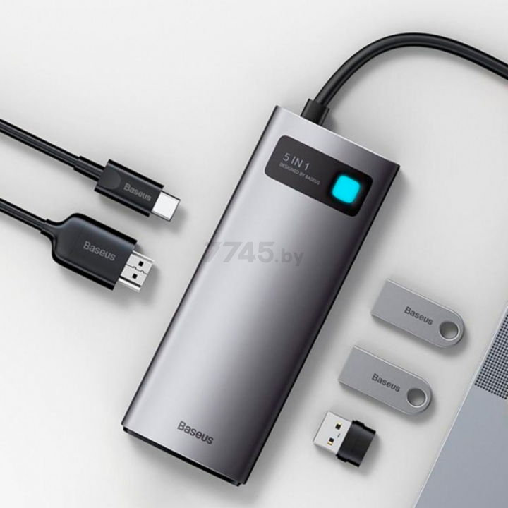 USB-хаб BASEUS CAHUB-CX0G Gray - Фото 8
