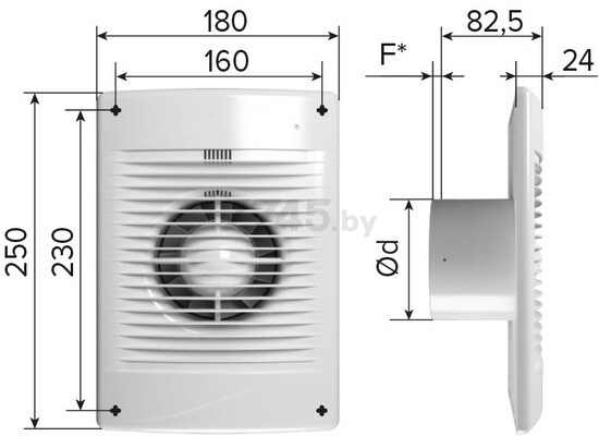 Вентилятор вытяжной накладной ЭРА Standard 5 - Фото 3