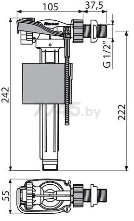 Впускной клапан для унитаза ALCAPLAST (A150-1/2-BL-01) - Фото 2