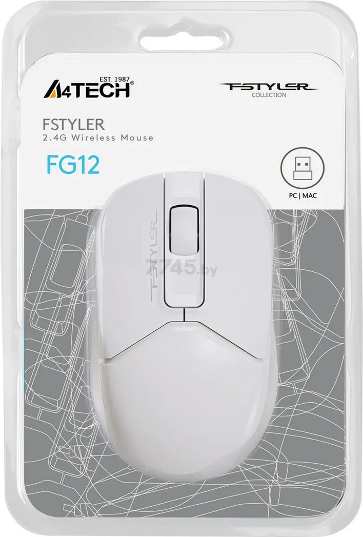 Мышь беспроводная A4TECH Fstyler FG12 White - Фото 7