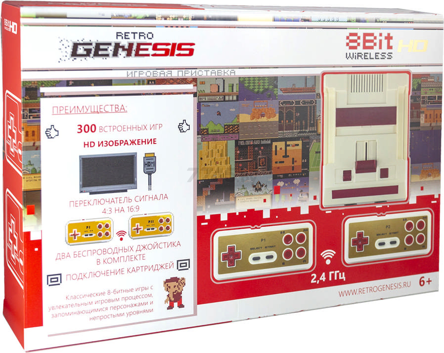 Игровая приставка RETRO GENESIS 8 Bit HD Wireless + 300 игр (ConSkDn77) - Фото 6