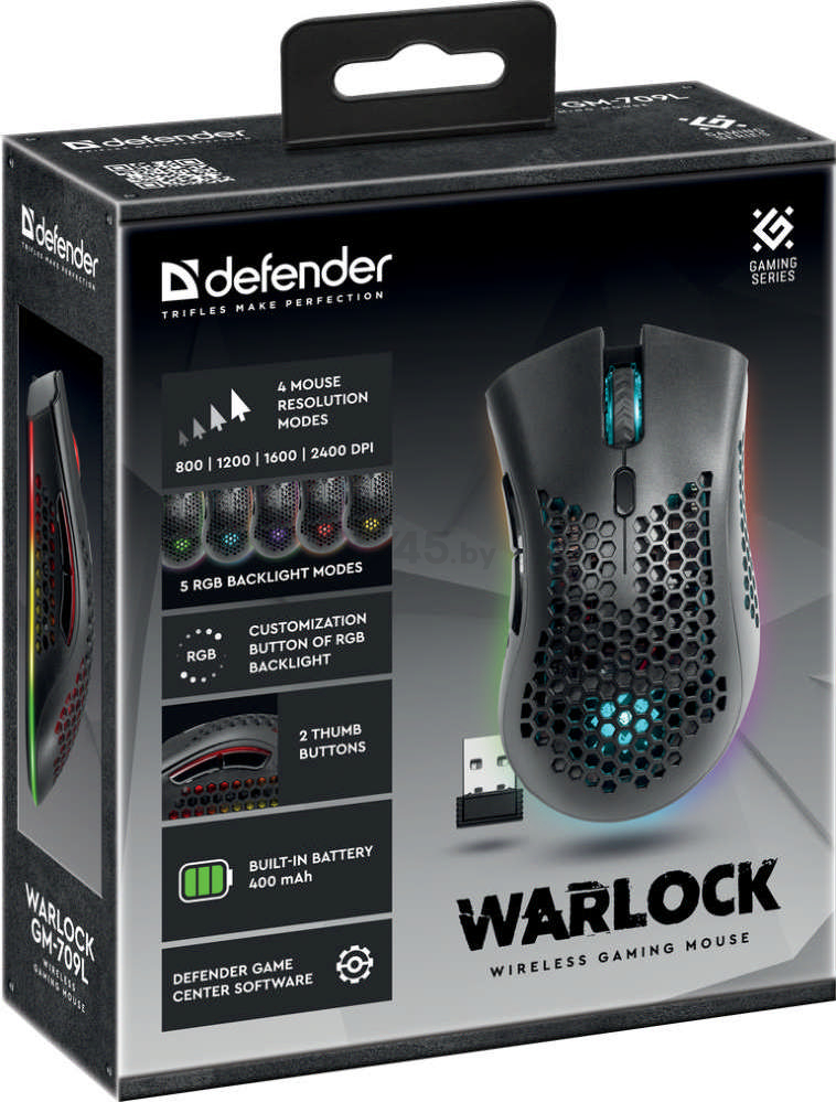 Мышь игровая беспроводная DEFENDER Warlock GM-709L (52709) - Фото 14
