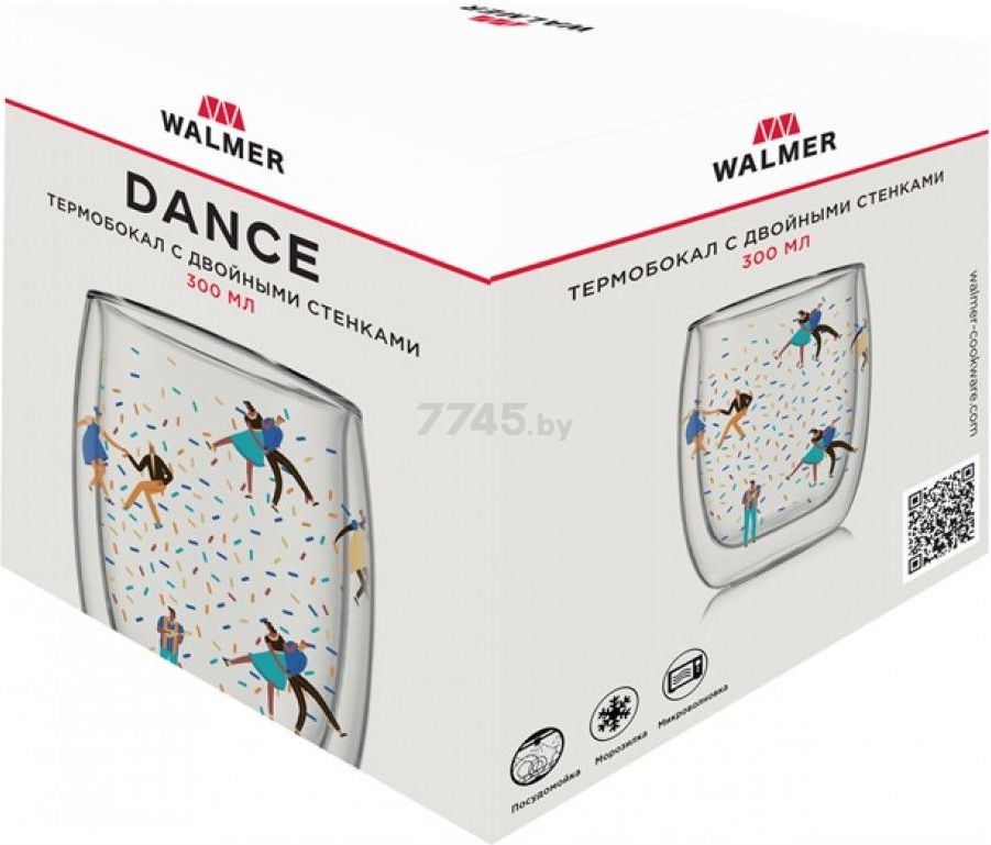 Стакан стеклянный WALMER Dance с двойными стенками 300 мл (W37000856) - Фото 5