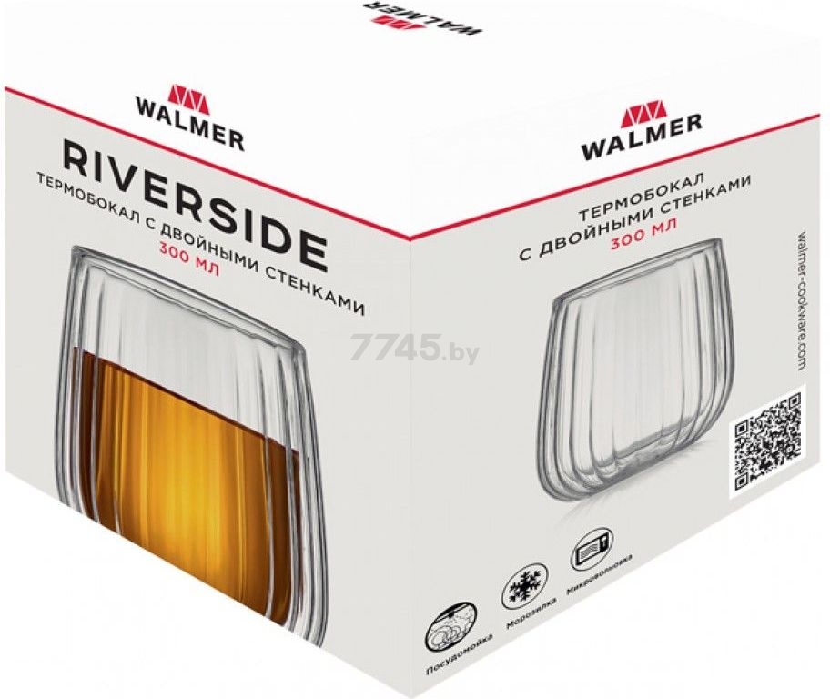 Стакан стеклянный WALMER Riverside с двойными стенками 300 мл (W37000879) - Фото 5