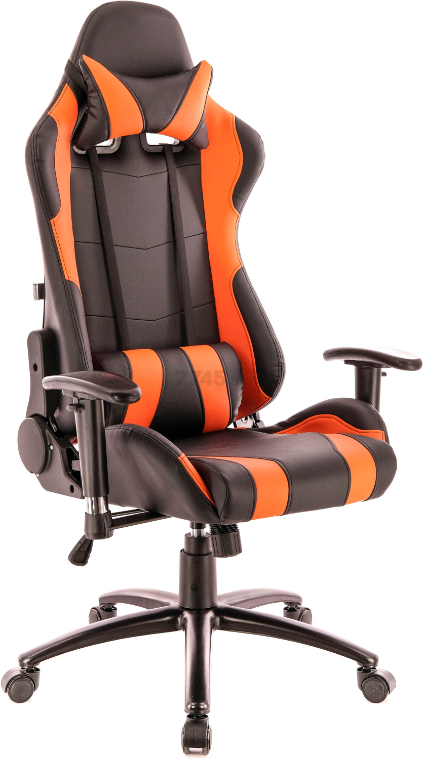 Кресло геймерское EVERPROF Lotus S2 экокожа черный/оранжевый
