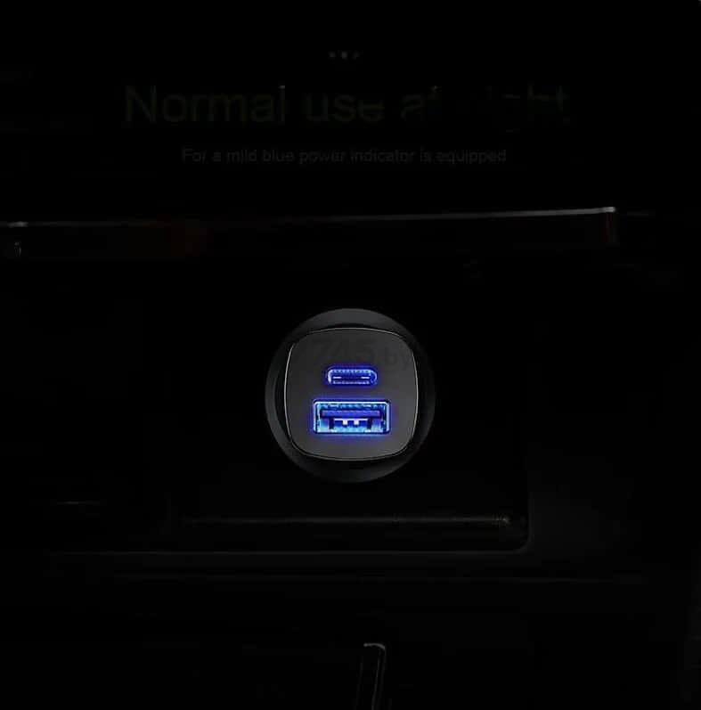 Автомобильное зарядное устройство BASEUS Square metal Black (CCALL-AS01) - Фото 9