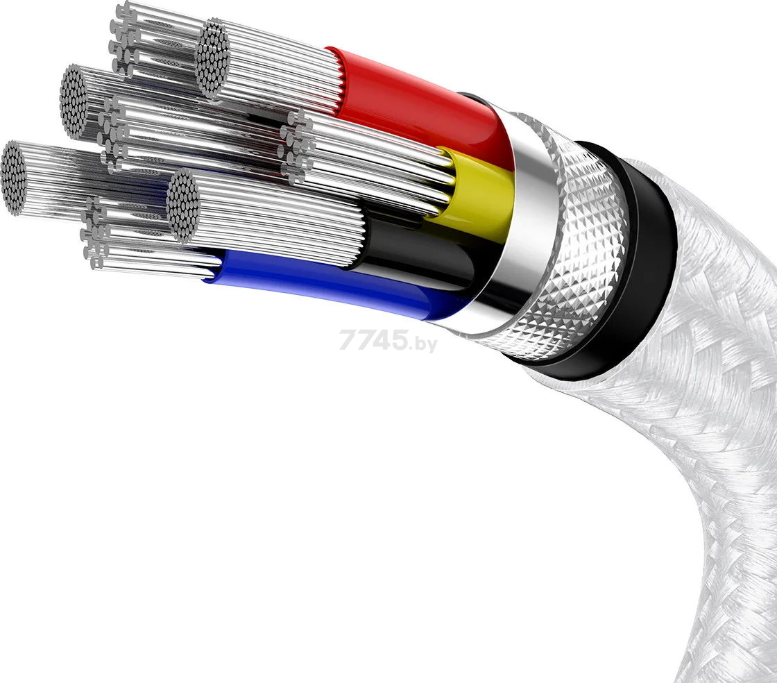 Кабель BASEUS Cafule Series Metal Data Cable Type-C to Type-C White (CATJK-C02) - Фото 6