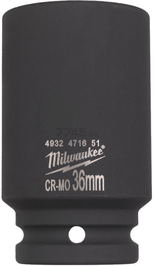 Головка ударная 3/4 36 мм 6 граней удлиненная MILWAUKEE Shockwave (4932471651)