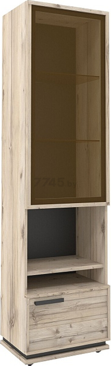 Шкаф-витрина ГЛАЗОВ Nature 13 гаскон пайн/черный 56х41,6х211,6 см (00149318_163)