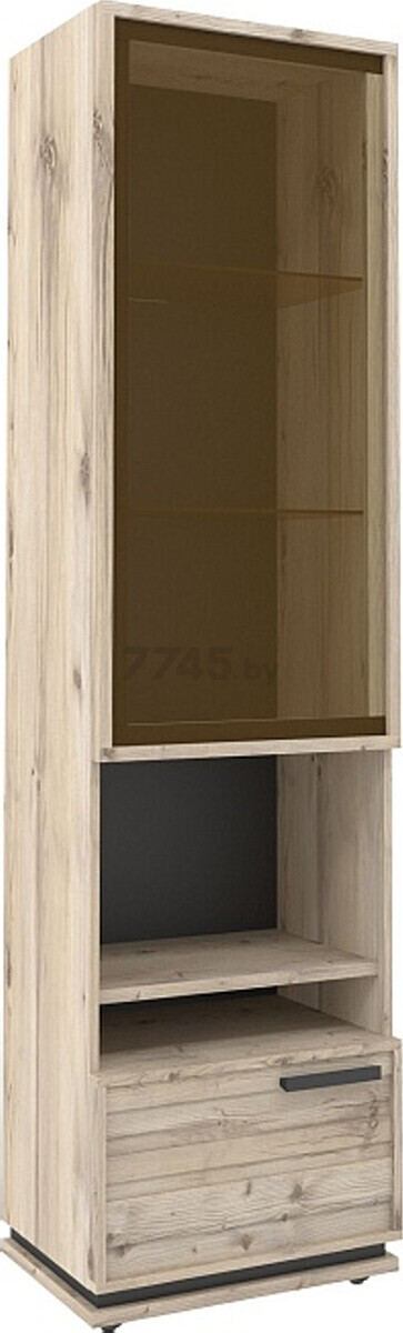 Шкаф-витрина ГЛАЗОВ Nature 13 гаскон пайн/черный 56х41,6х211,6 см (00149318_163) - Фото 3