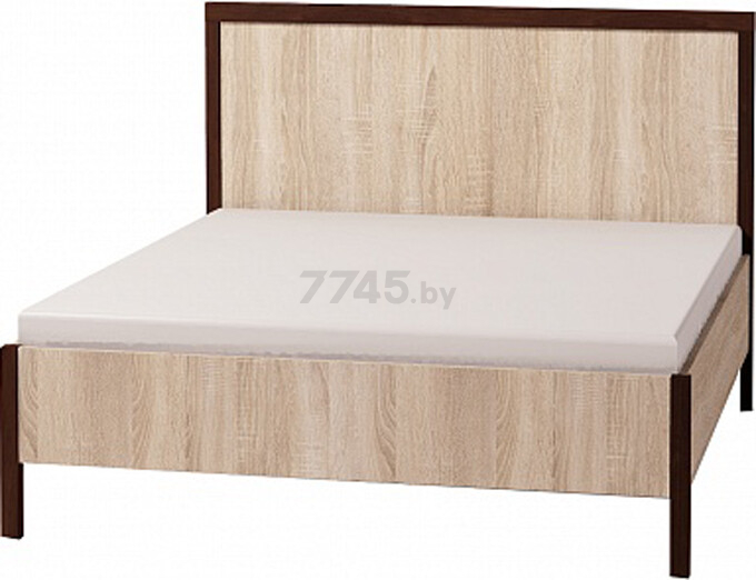 Каркас полуторной кровати ГЛАЗОВ Bauhaus 4 120х200 см дуб сонома/орех шоколадный