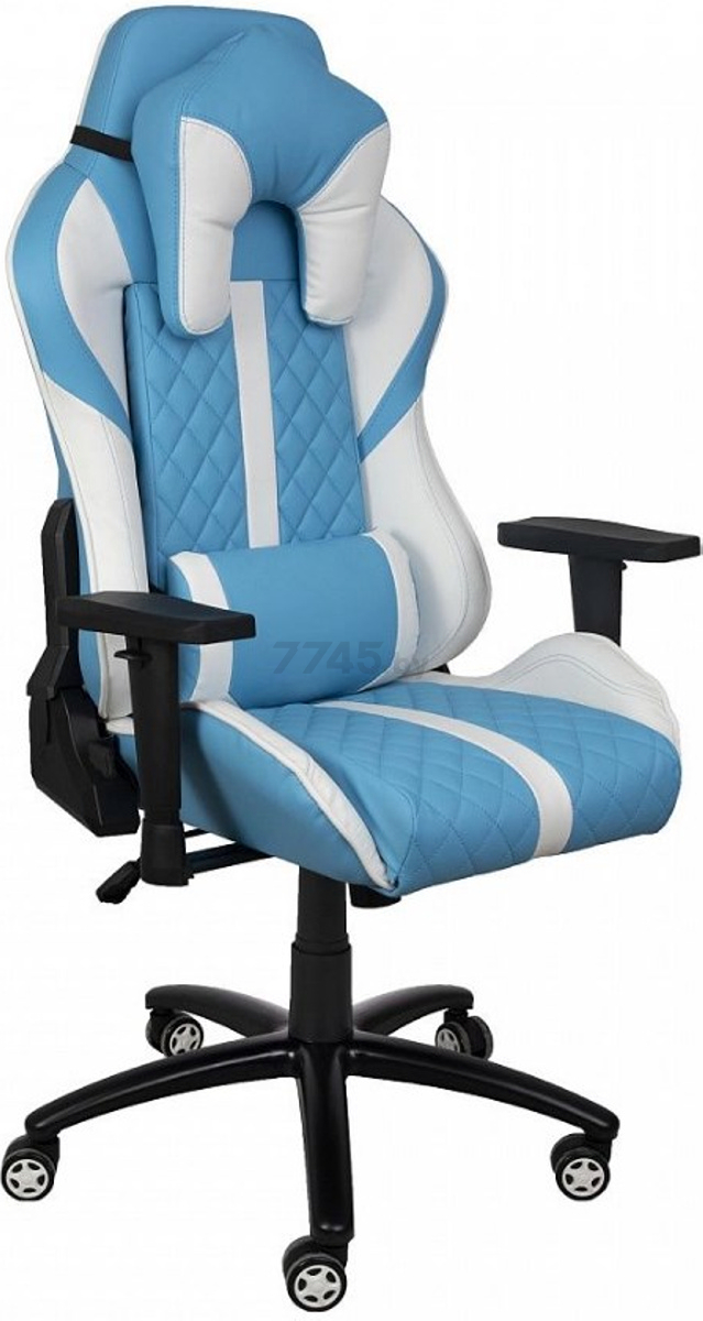 Кресло геймерское AKSHOME Sprinter Eco голубой/белый (74998)