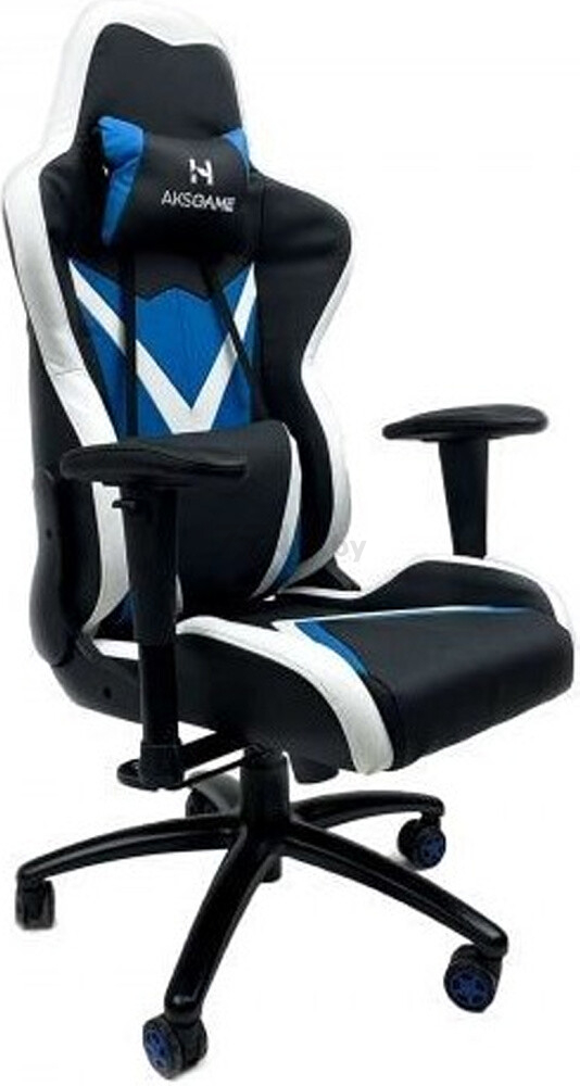 Кресло геймерское AKSHOME Eragon Eco черный/белый/синий (80351)