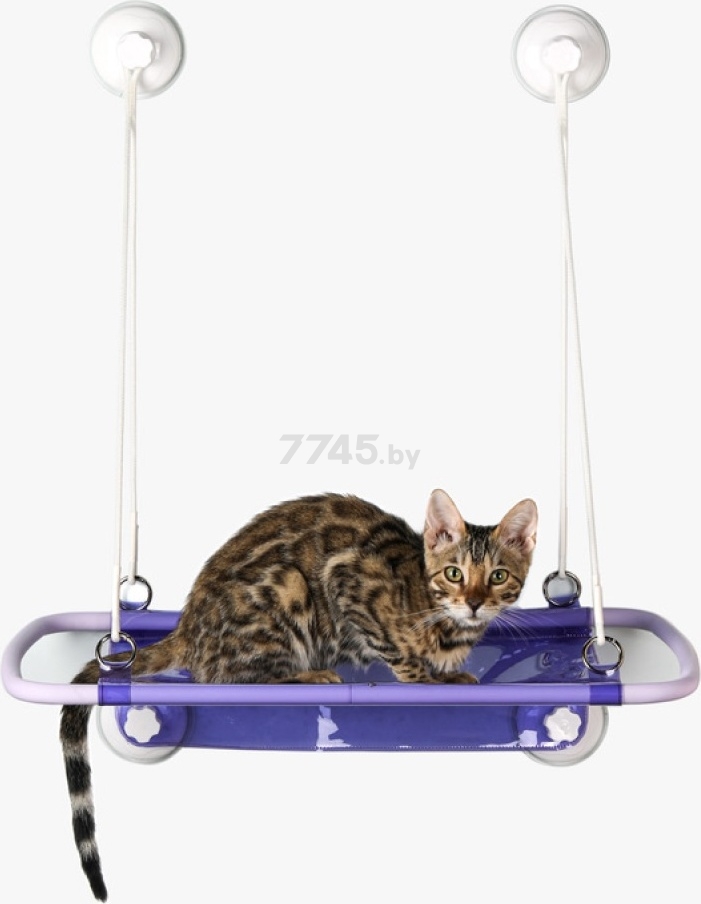 Гамак для кошек FURRYTAIL Pet Window Perch 57х32,6 см фиолетовый (DCZ) - Фото 3